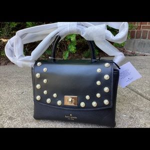 Kate Spade new black serrano place pearl shonna purse